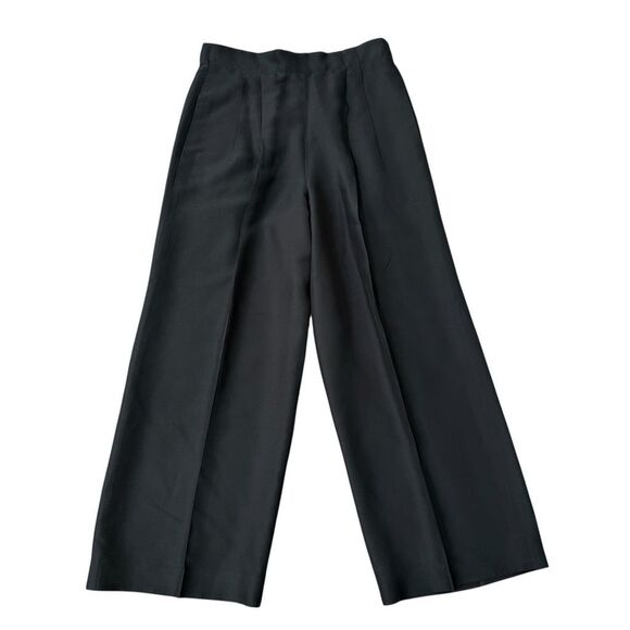 Constance Saunders vintage 100% silk wide leg lined pants size 12 - Picture 1 of 6